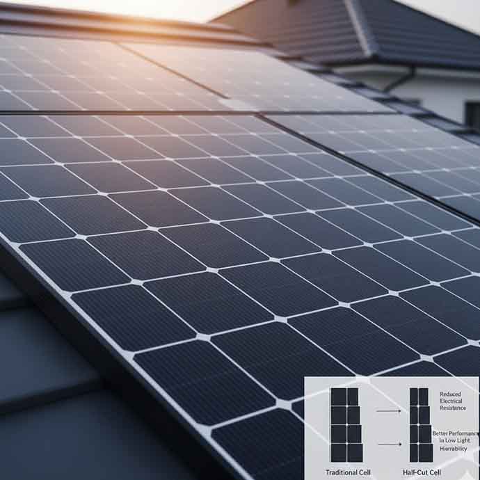 Half-Cut Cell Technology diagram