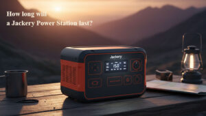 A jackery portable power station on the table.