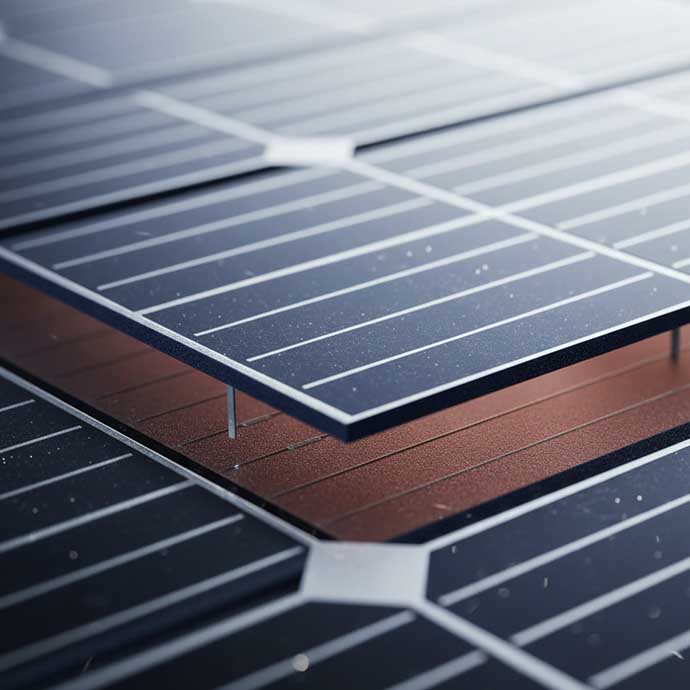 Close-up of PERC solar cells showing advanced reflective layer.