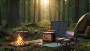Camping on a jungle with UDPOWER S1200 Portable Power Station .