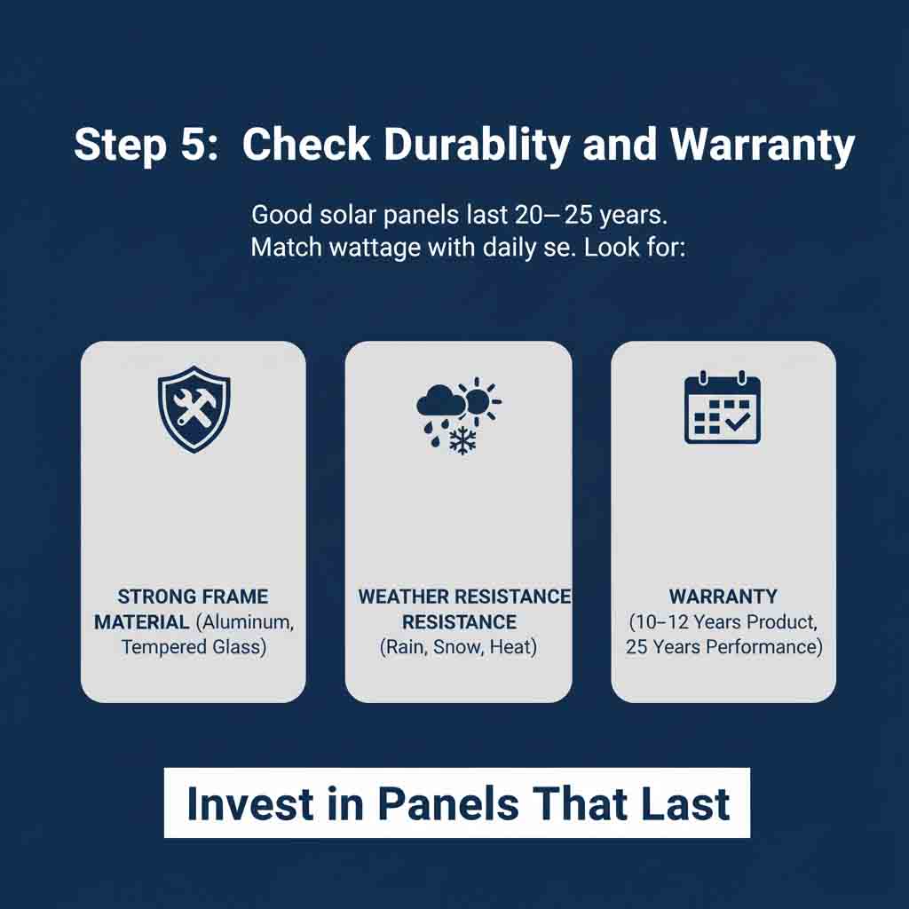 Check durability and warranty