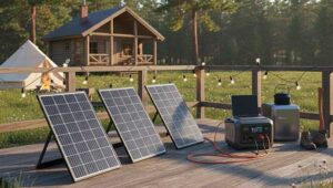 Best solar generator for off-grid living in 2025 with solar panels powering a portable station outdoors